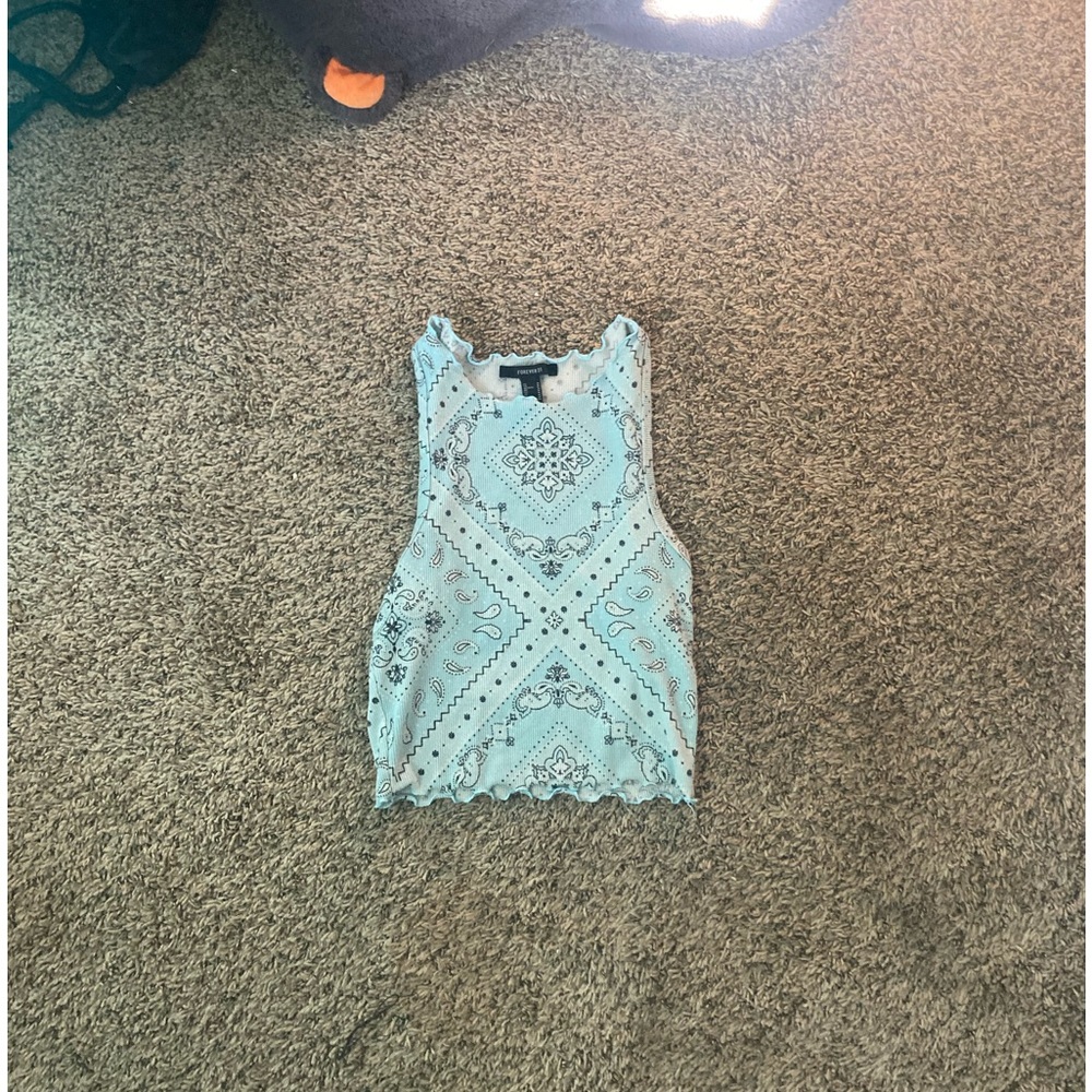 Blue Bandanna Graphic Tank Top